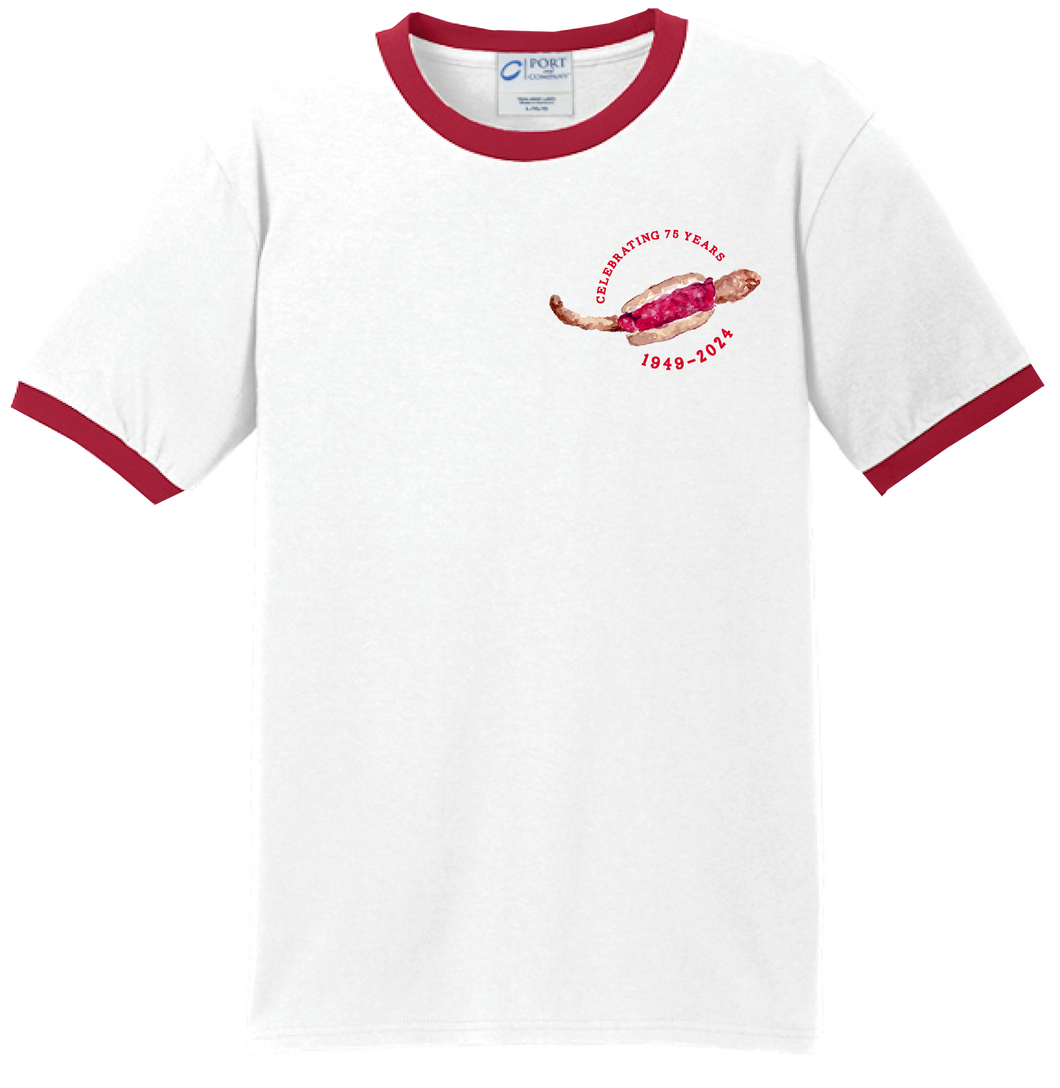 TED'S  75th YEARS RINGER TSHIRT PC54R