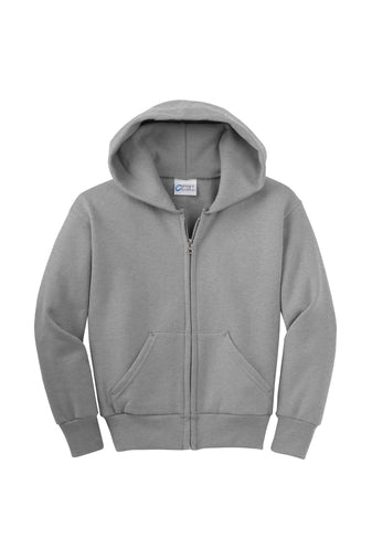 WATSONVILLE MIDDLE SCHOOL ONLY FULL ZIP GREY HOODED SWEATSHIRT w/ left chest logo