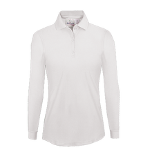 Load image into Gallery viewer, AHN LONG SLEEVE JUNIOR POLO SHIRTS WHITE &amp; NAVY (HIGH SCHOOL ONLY)