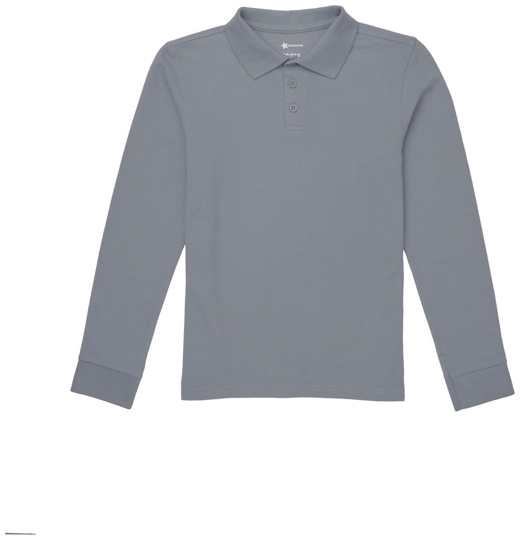 AHN LONG SLEEVE GREY POLO- MIDDLE SCHOOL ONLY