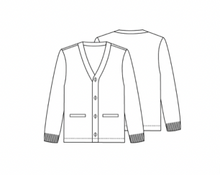 Load image into Gallery viewer, ADS NAVY V-NECK CARDIGAN SWEATER with embroidered logo