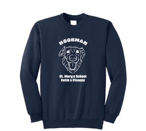 SMBS NAVY CREW NECK PE SWEATSHIRT WITH HOOKMAH LOGO (PRE K-5)