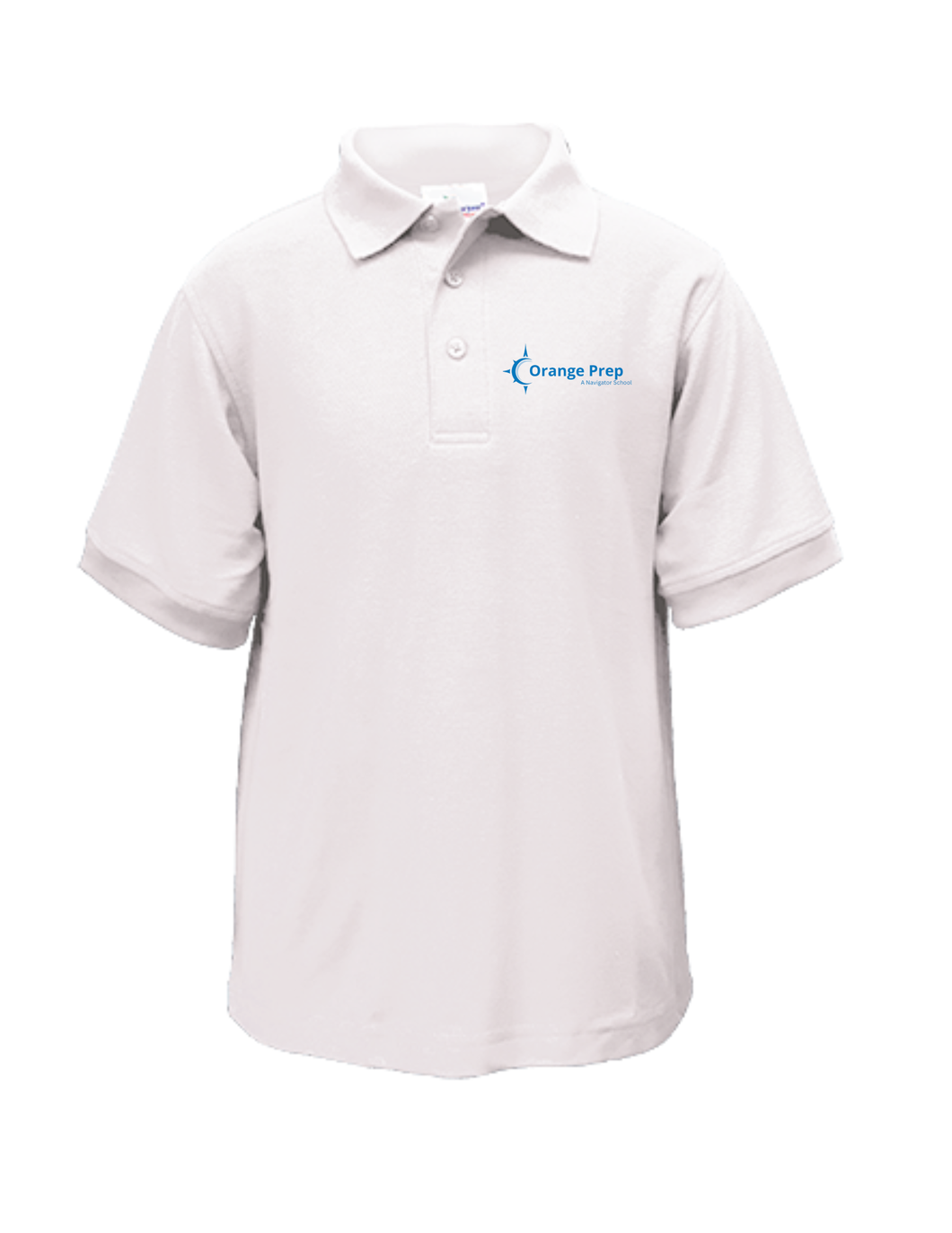 Orange Prep White Short Sleeve Polo