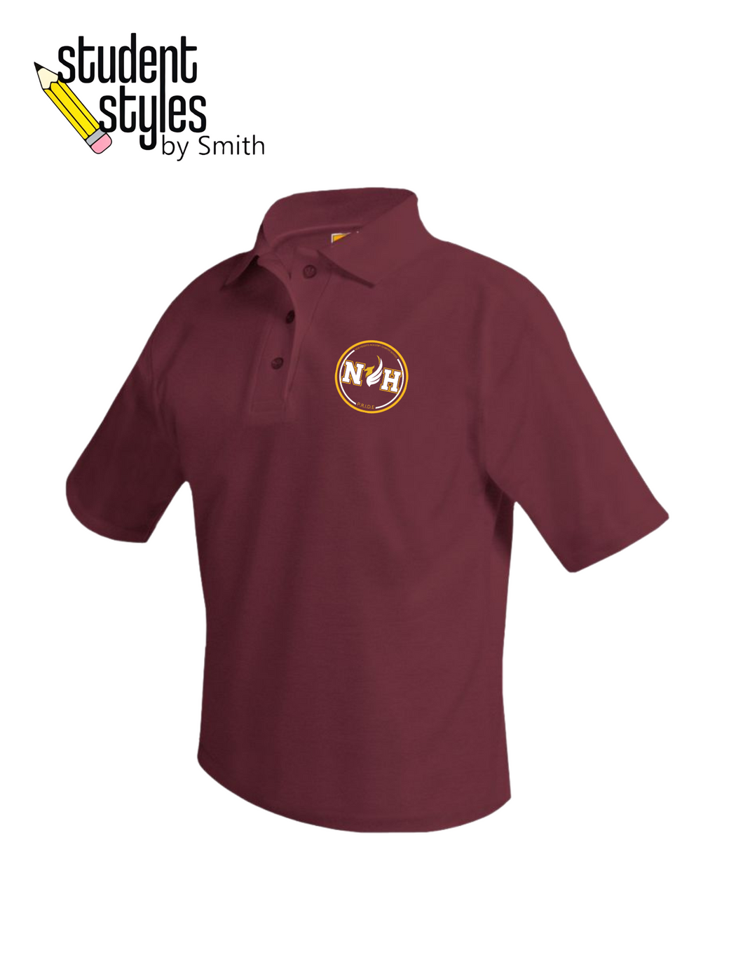 NHA (9-12) Short Sleeve Maroon Polo Shirt