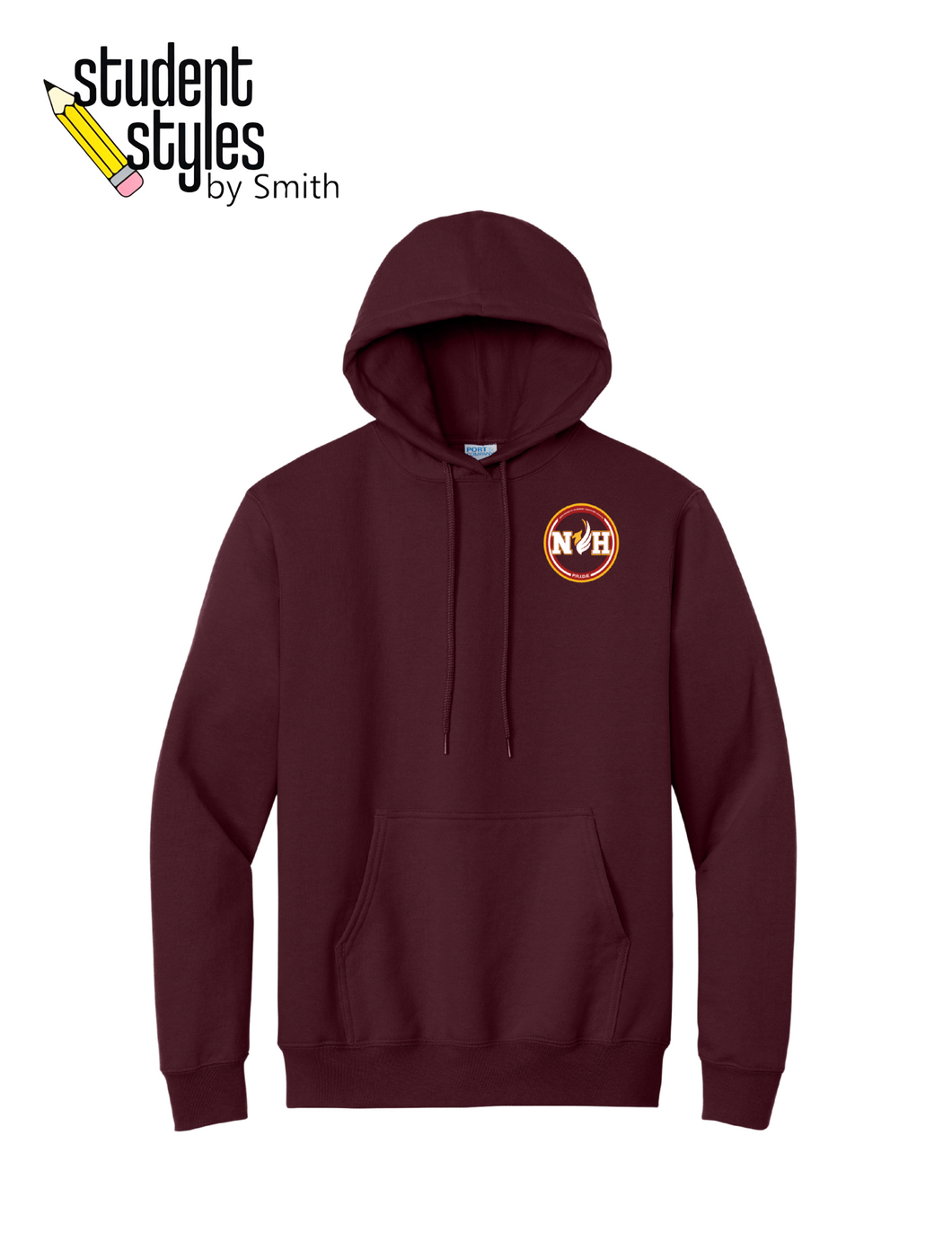 NHA (9-12) Maroon Pullover Hooded Sweatshirt (PC78H)