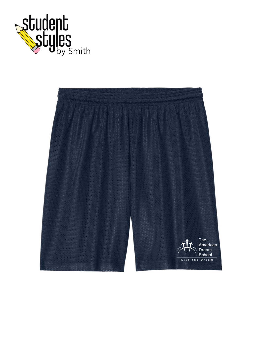 ADS Navy Mesh P.E. Shorts with Logo