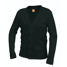 Load image into Gallery viewer, ST. THOMAS V-NECK GREEN CARDIGAN SWEATER