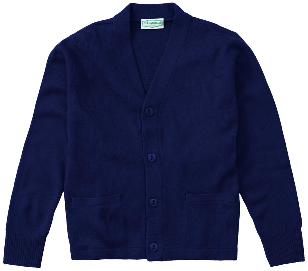 CCS V-NECK NAVY CARDIGAN SWEATER