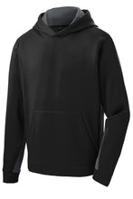 Load image into Gallery viewer, GILROY MIDDLE SCHOOL COLOR BLOCK BLACK&amp;GREY PERFORMANCE HOODIE (YST235) w/ gator logo
