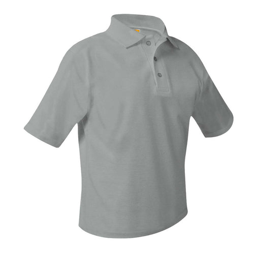 BROOKLYN RISE GRAY SHORT SLEEVE PIQUE POLO with logo-3-5 ONLY