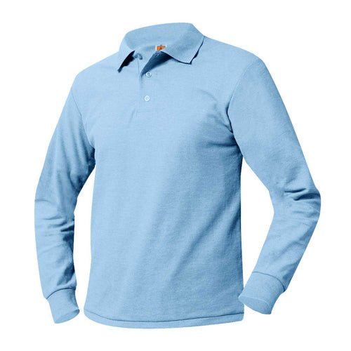 LONG SLEEVE ST. KATERI LIGHT BLUE POLO with logo