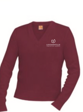 Load image into Gallery viewer, LCS (UPPER SCHOOL) V NECK SWEATER with embroidered LCS LOGO