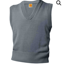 Load image into Gallery viewer, LCS (UPPER SCHOOL) GREY V-NECK SWEATER VEST with  LCS embroidered logo