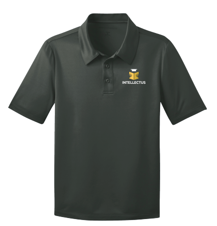 Intellectus Prep Grey Moisture Wicking Polo (YOUTH AND ADULT) FINAL SALE NO RETURNS OR EXCHANGES