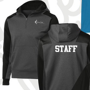 GILROY STAFF COLOR BLOCK HOODED SWEATSHIRT (ST249 DK GRAY/BLACK)