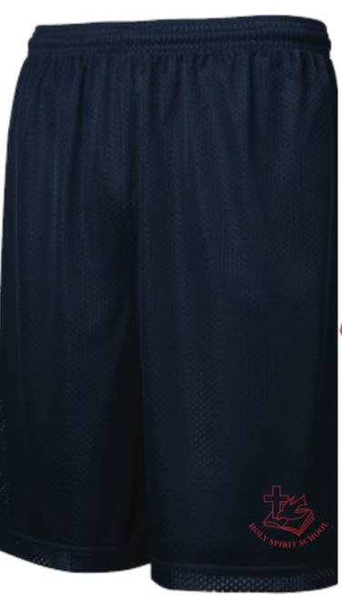 HOLY SPIRIT NAVY PE MESH SHORTS WITH LOGO