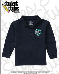 Doane Stuart Long Sleeve Polo Shirt with logo- FINAL SALE
