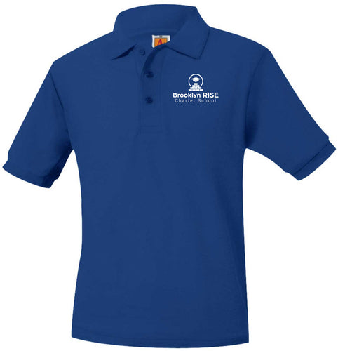 BROOKLYN RISE ROYAL SHORT SLEEVE PIQUE POLO with logo- K-2 ONLY