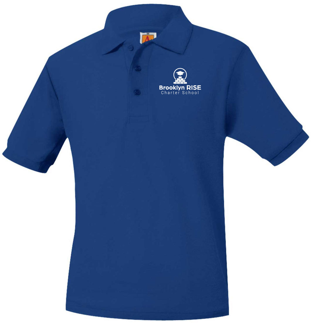 BROOKLYN RISE ROYAL SHORT SLEEVE PIQUE POLO with logo- K-2 ONLY