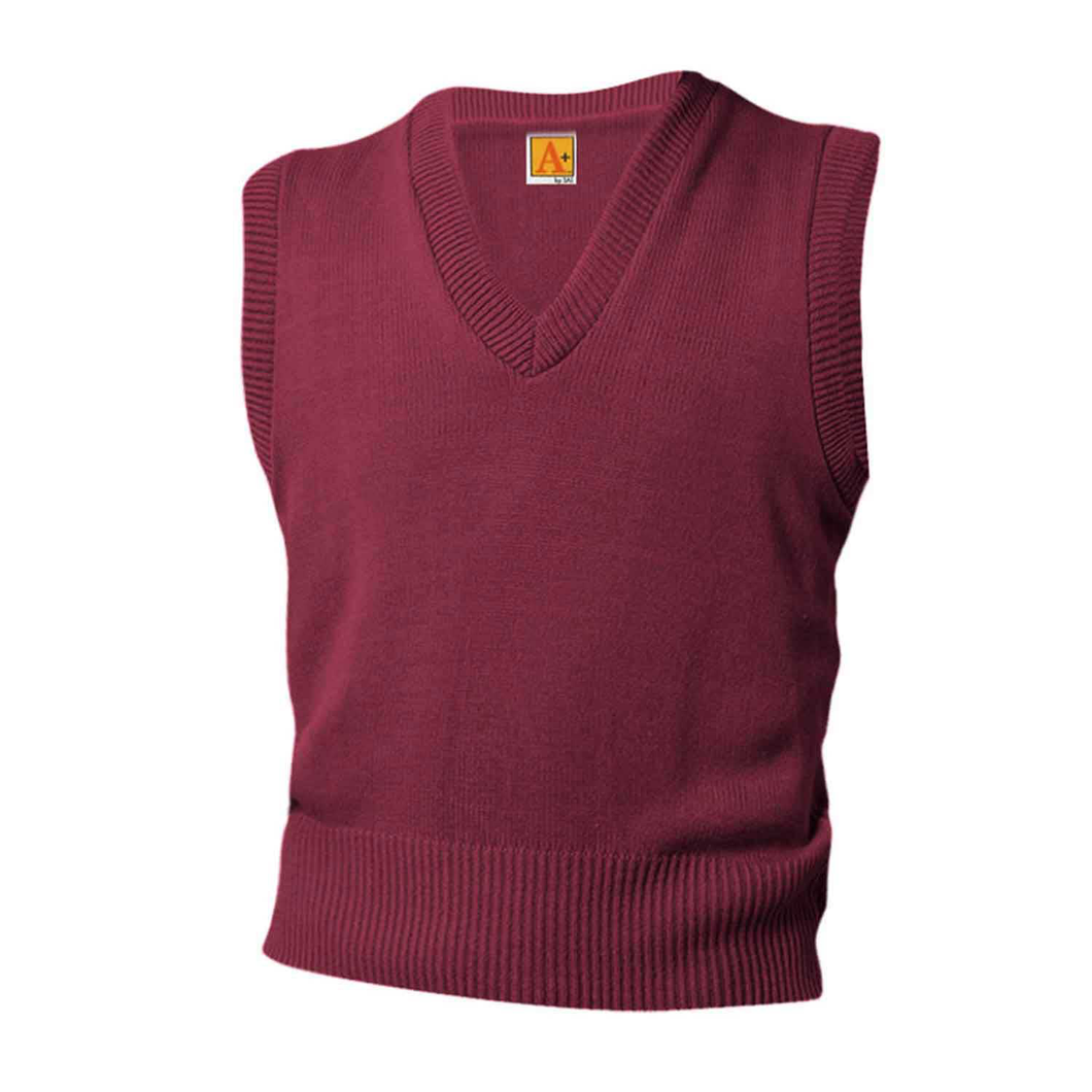 WINE V-NECK SWEATER VEST