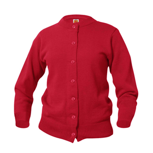 ST. MADELINE SOPHIE RED CREW NECK CARDIGAN SWEATER