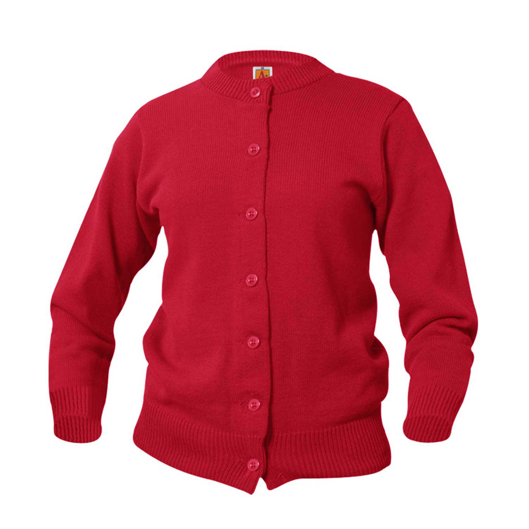 ST. MADELINE SOPHIE RED CREW NECK CARDIGAN SWEATER