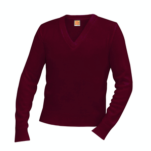 WINE V-NECK PULLOVER SWEATER