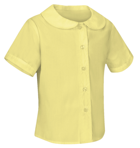 YELLOW SHORT SLEEVE PETER PAN BLOUSE
