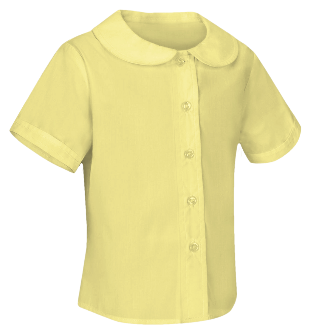 YELLOW SHORT SLEEVE PETER PAN BLOUSE