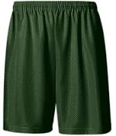GREEN PE MESH SHORTS