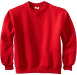 RED PE CREWNECK SWEATSHIRT